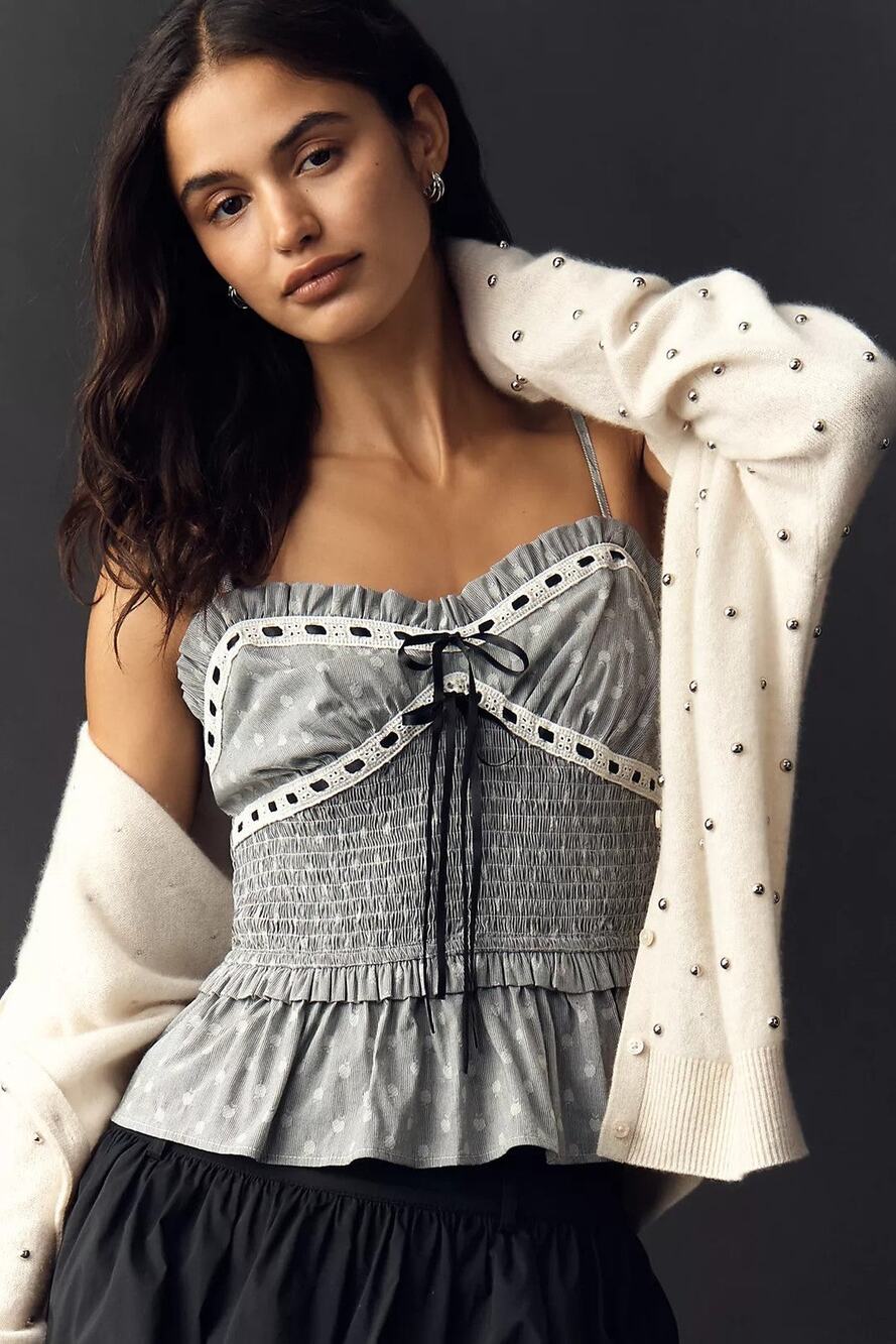 Maeve Smocked Bow Tank Top - XL